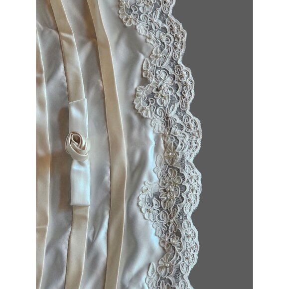 Vintage 2-Tone Square Neck Renaissance Waist Wedding Gown - Michelangelo - Picture 12 of 16